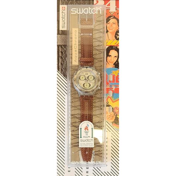 Swatch watch OVERBOARD SBK105 1995 AquaChrono New old stock - Picture 2 of 11